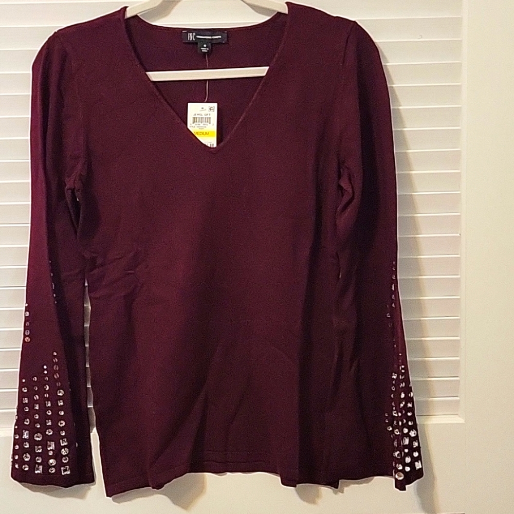 NWT INC V Neck Embellished Top